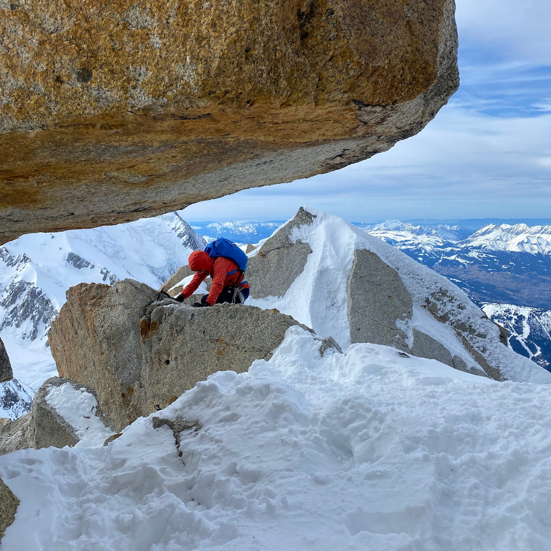 Rock climbing on a big wall